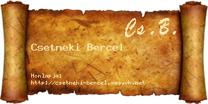 Csetneki Bercel névjegykártya